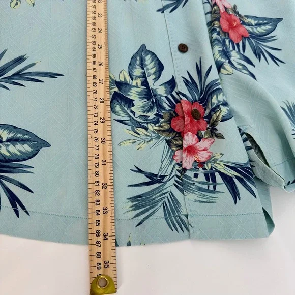 Tommy Bahama Mens 2XLB Silk Camp Shirt Tropical Floral Blue TB93 Big & Tall - Picture 13 of 13